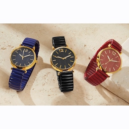 Ladies&#39; Embellished Dial/Stretch-Band Color Watch, , large