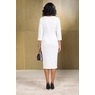 Stephanie Embellished Midi-Sheath Dress with 3D Sculpted Detail, , large