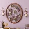 Set of 2 Suma Scroll Wall Sconces and Round Framed Grape Wall Art, , large