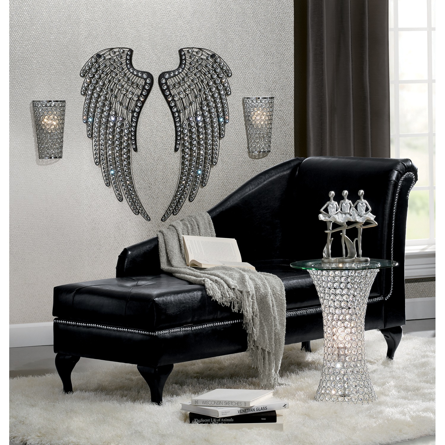 Karli Crystal Sconce Midnight Velvet