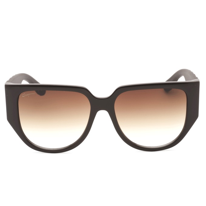 Salvatore Ferragamo Cat-Eye Sunglasses, Dark Brown Brown Gradient, large