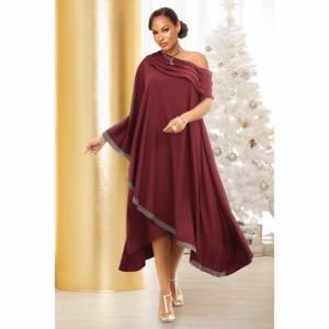 Sisi Off-The-Shoulder Women's Caftan with Rhinestone Trim, , large