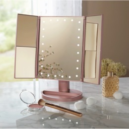 Trifold Lighted Vanity Mirror, , large