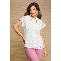 Liv Lattice Blouse, , large