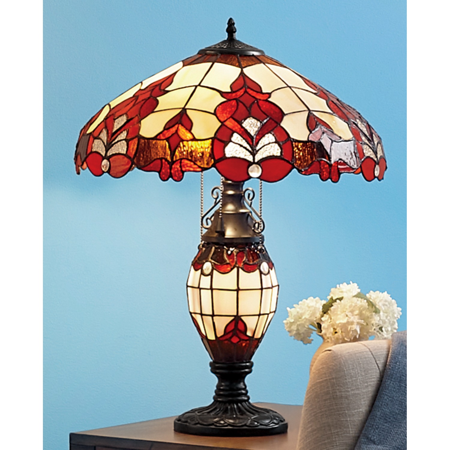 Wicklow Stained Glass Table Lamp Midnight Velvet