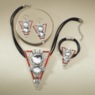 Vintage-Style Crystal & Enamel Necklace, Bracelet & Earring Set, Silvertone, large