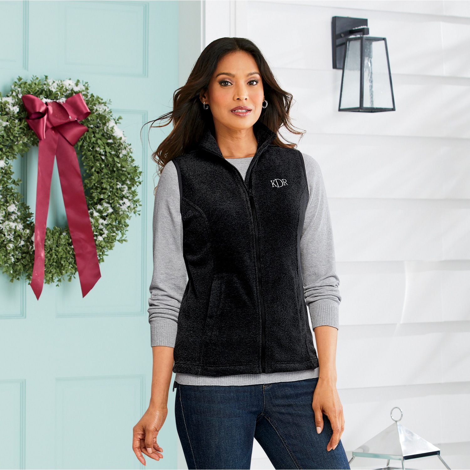 Personalized Women's Fleece Vest Midnight Velvet