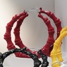 Color Bamboo Hoops, Red, large