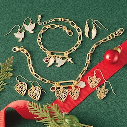 Charm Bracelet &amp; 2-Pair Earring Set, , large
