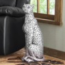 Silvertone Leopard Statue, , large