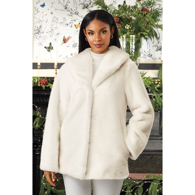 Jasmine Faux-Fur Jacket | Midnight Velvet