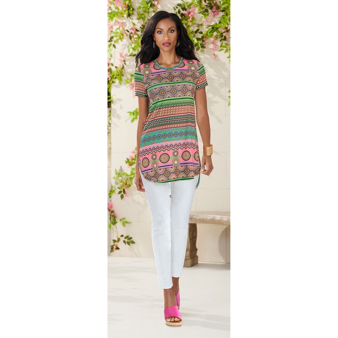 Printed Summer Breeze Tunic, , large