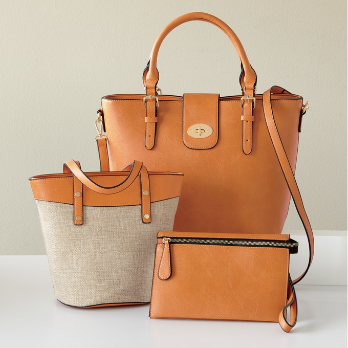 M.C. Handbags Molly 3-Piece Satchel, , large