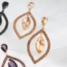 Crystal Marquise Drop Earrings, Topaz Goldtone, large