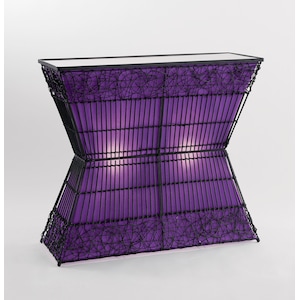 Zain Lighted Rattan Console Table, , large