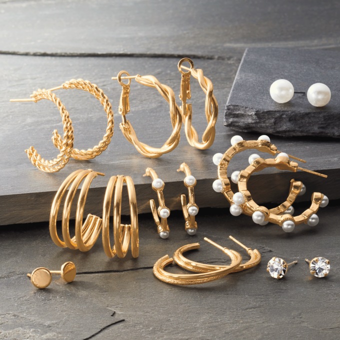 9-Pair Classic Earrings Set, , large
