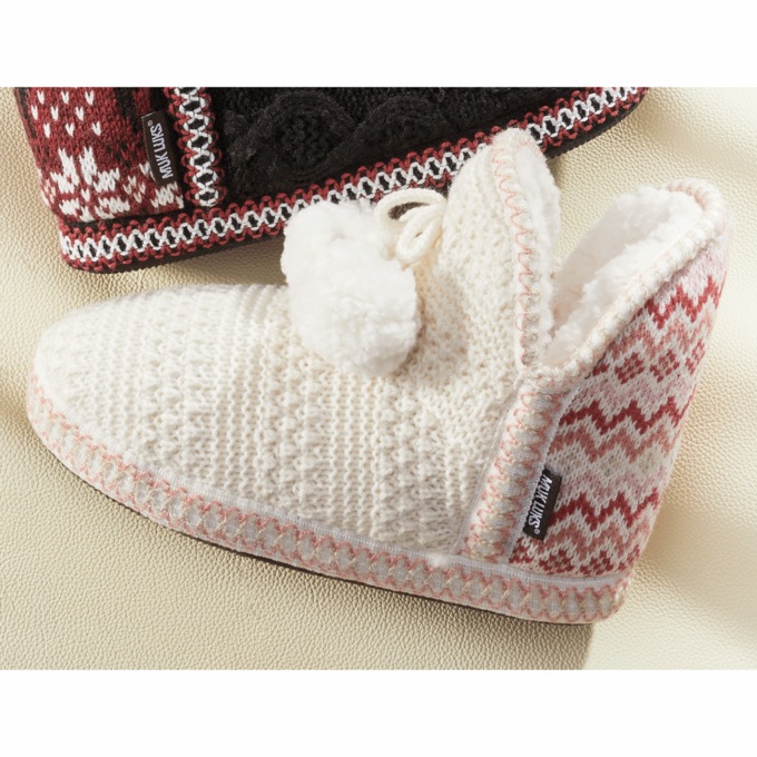 MUK LUKS Amira Slipper Bootie, Ivory Petal, large