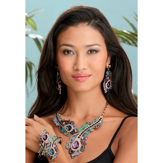 Crystal Swirl Necklace, , large