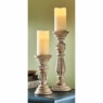Set of 2 Turned Candleholders, , large
