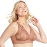 Lace Women's Bralette with Soft Stretch Lace and Wireless Comfort, Nude, large
