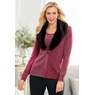 Faux-Fur Collar Twinset Sweater, , large
