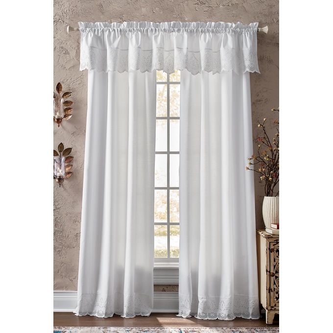 Scalloped Eyelet Cotton Window Treatments, , large