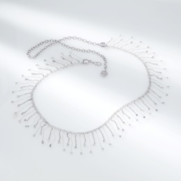 Rhinestone Drop-Chain Belt, , large