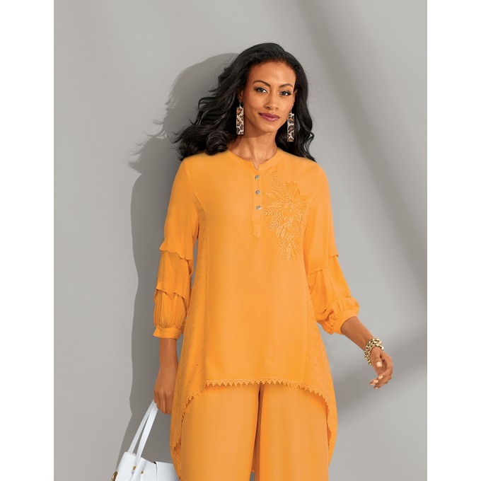 Lyla Lace-Trim Top, , large