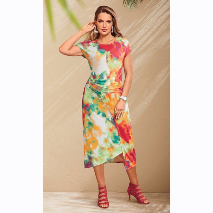 Shirlene Faux Wrap Sheath Dress, , large