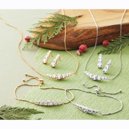 Cubic Zirconia Necklace, Bracelet and Earring Set, , large