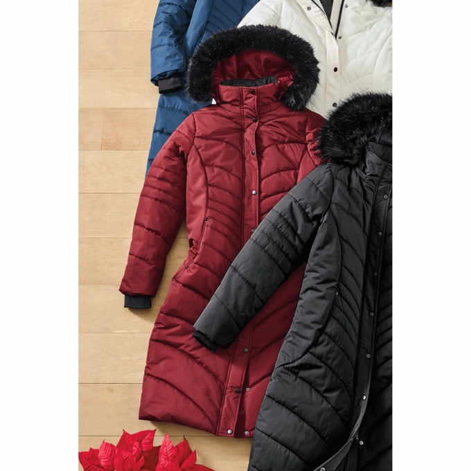 Snowfall Duffle Coat, Wine, large