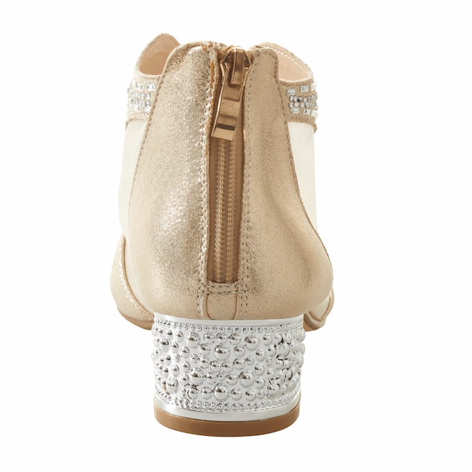 Mesh & Bling Women's Shootie with Silvery Accents, Beads & Sequins & 1.5&rdquo; Heel, , large