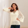 Crochet Knit Top, , large