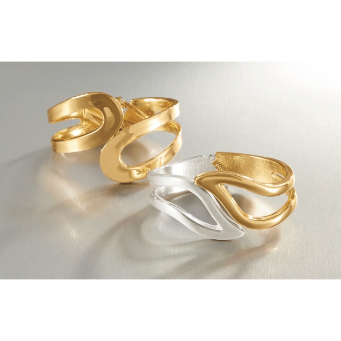 Swirl Hinged Bangle, , large