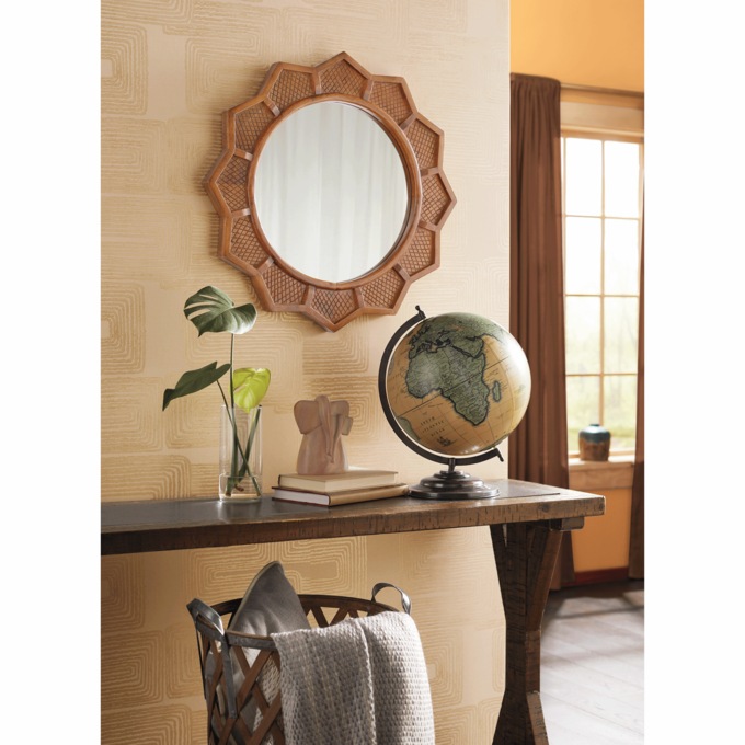 Carved Global Decorative Wall Mirror, , large