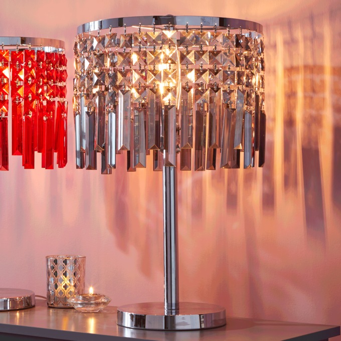 Crystal Dangle Lamps, Smoke, large