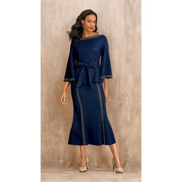 London Denim Skirt Suit, , large