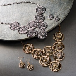Sunburst Bib Necklace &amp; Earring Set, , large