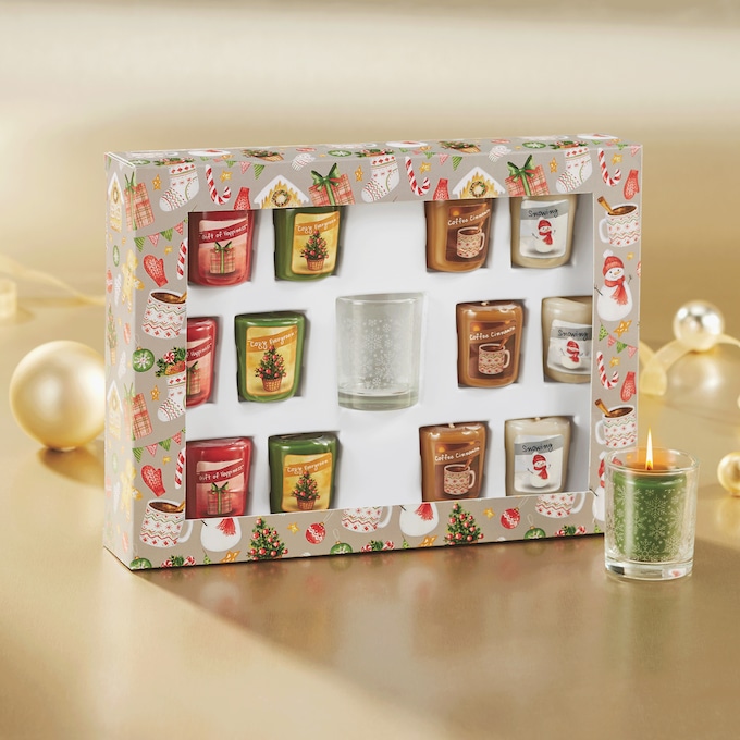 13-Piece Warm Wishes Holiday Votive Set, Multi, large