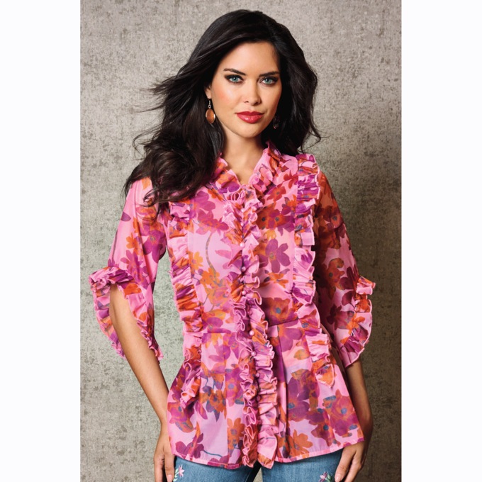 Adeline Ruffle Blouse, , large