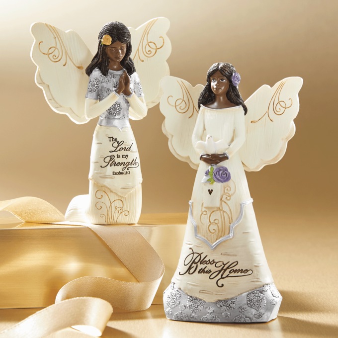Set of 2 Praying Angels, , large
