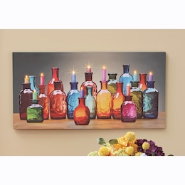 Colorful Lit Jars Wall Art, , large