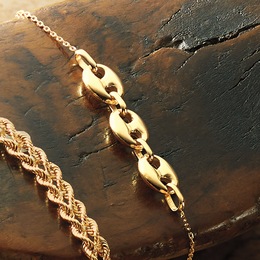 10K Gold Mariner 3-Link Bracelet, , large