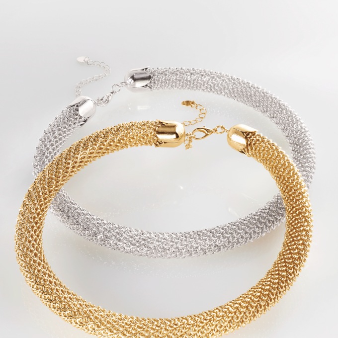 Flexible Metal Mesh Necklace, , large