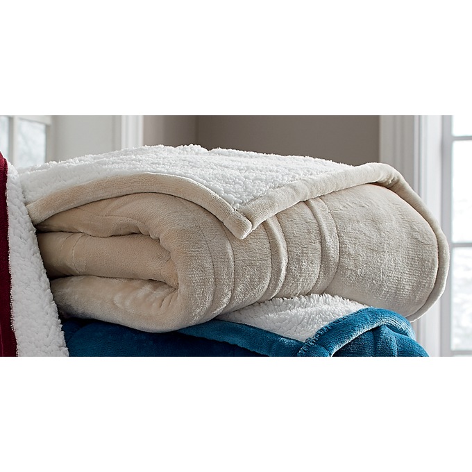 Westinghouse Reversible Fleece to Sherpa Heated Throw, Plush, , large