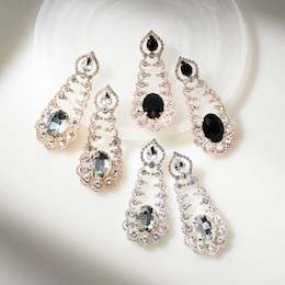 Crystal Frame Suspending Drop Earrings, , large