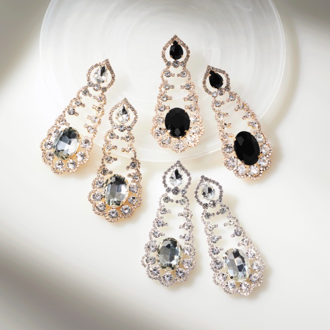 Crystal Frame Suspending Drop Earrings, , large