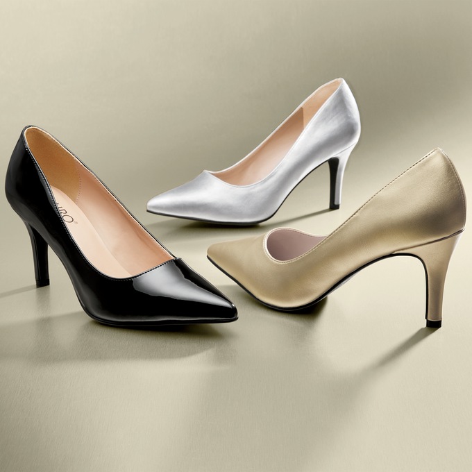 Classic Faux-Leather Pump, , large