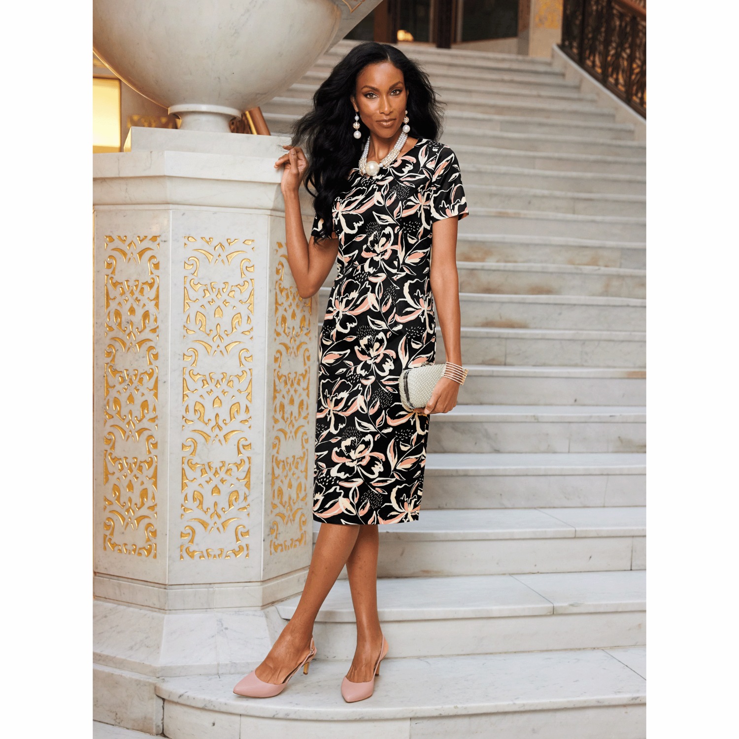 Rutina Floral Sheath Dress | Midnight Velvet