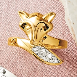 Diamond Fox Ring, , large